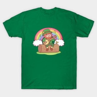 Cute Leprechaun Playing The Banjo T-Shirt